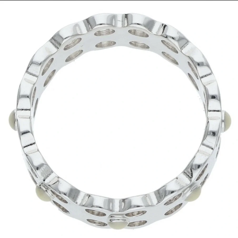 Louis Vuitton Hide and Seek Silver Ring with Pearled Accents